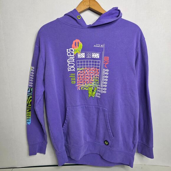Vitriol Zumiez Purple Retro Print Hoodie Graphic Design, Mens, Medium - Picture 1 of 9